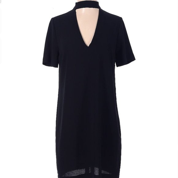 Zara Dresses & Skirts - ZARA LBD little black dress size extra small XS cutouts mock neck short sleeve